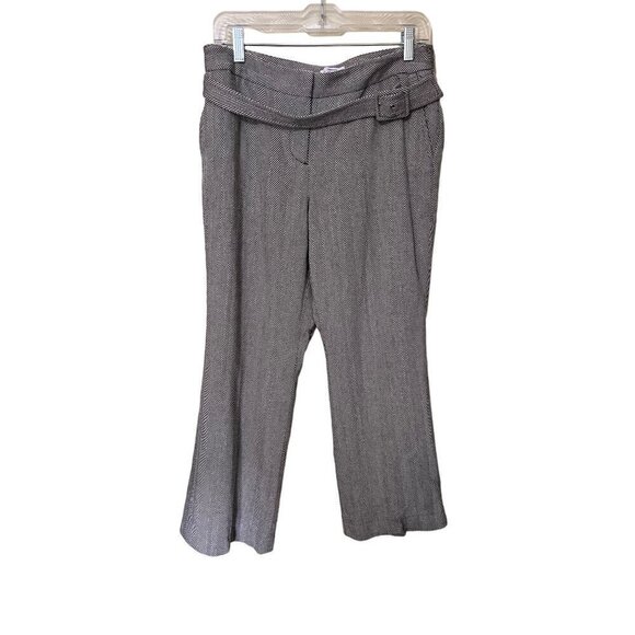 Ann Taylor LOFT Pants - Ann Taylor LOFT Womens Herringbone Wool Blend Belted Wide Leg Pants 8P career